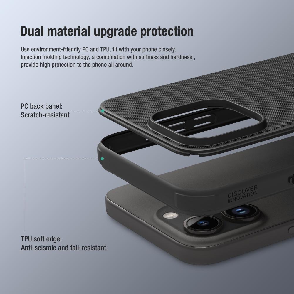 NILLKIN Чехол Super Frosted Shield Pro для iPhone 15 Pro Max 15 Plus 15 Pro, матовый противоударный чехол с защитой от отпечатков пальцев, задняя крышка