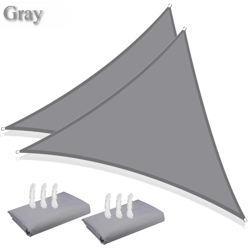 2Pack 5/3.6/3/2M Triangle Sun Shade Sail Waterproof UV Block Sun Shelter Awnings Canopy for Garden Yard Patio Sunscreen Sunsails