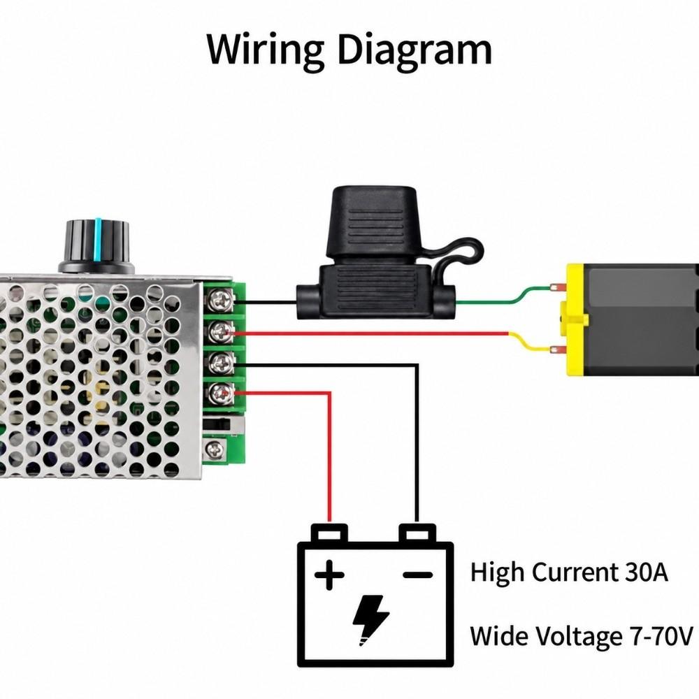 30A Current Rating DC Motor Speed Controller Adjustable Motor Speed Regulator Industrial Control