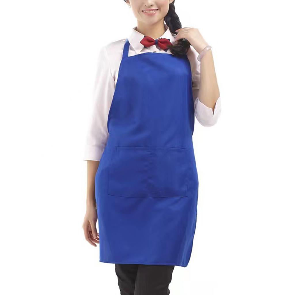 Однотонный водонепроницаемый фартук с карманом, стойкий к воздействию масел и загрязнений, нагрудник со шнуровкой, дышащий, многоразовый фартук, кухонные принадлежности