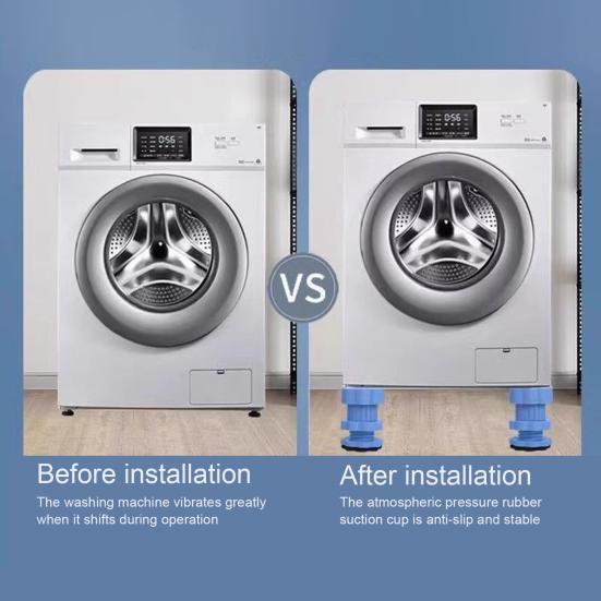 4Pcs Washing Machine Mat Universal Heightening Pads Easy Installation Anti-Vibration Shock Absorbing Washer Dryer Foot Pads
