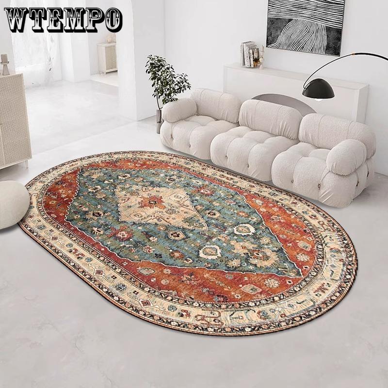 Persian Style Oval Carpet Living Room Sofa Carpet Bohemian Homestay Floor Mat Sofa Carpet