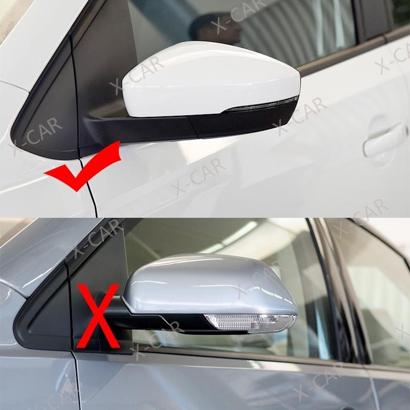2PCS Wing Door Rearview Side Mirror Corner Triangle Molding Trim Cover Panel Lid Cap For VW Polo 5 6R GTI Sedan Vento 2011-2018