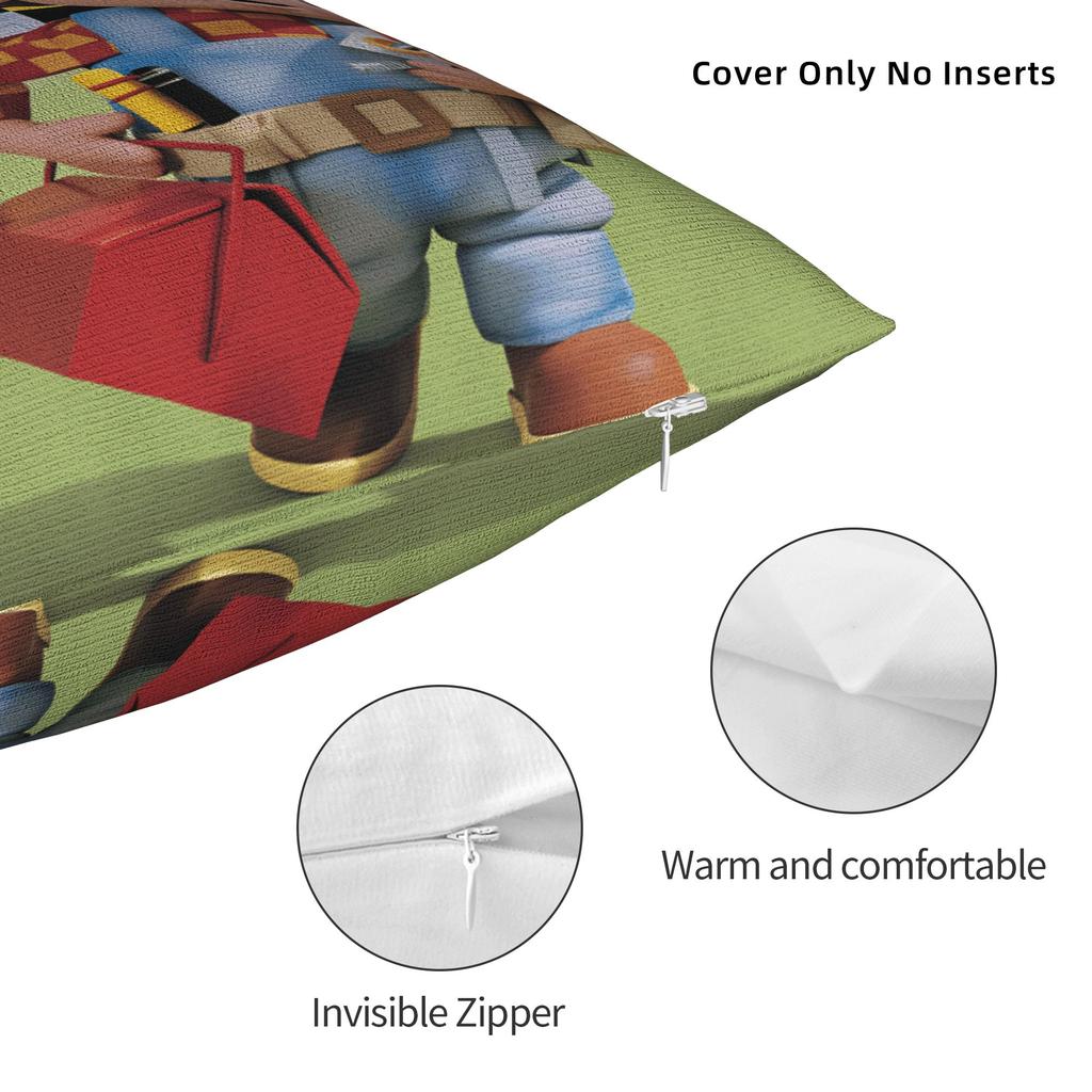 Cartoon B-Bob B-Builder Pillow Case Kawaii Pillow Cover Comfy Pillowcases For Living Room Bed Chair