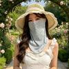Lightweight Summer Face Mask Women Neck Sun Protection Mask Cotton Dot Print UV Full Coverage Gaiter Cover Foldable Scarf for Driving Cycling