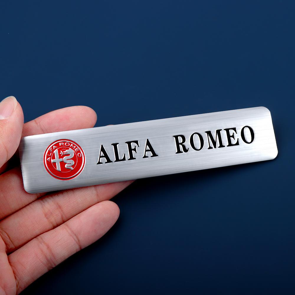 1pc 3D Aluminum Badge Car Body Decor Sticker For Alfa Romeo Giulietta GT 159 147 156 Mito Brera Giulia F1 Stelvio Volante CloverXS7