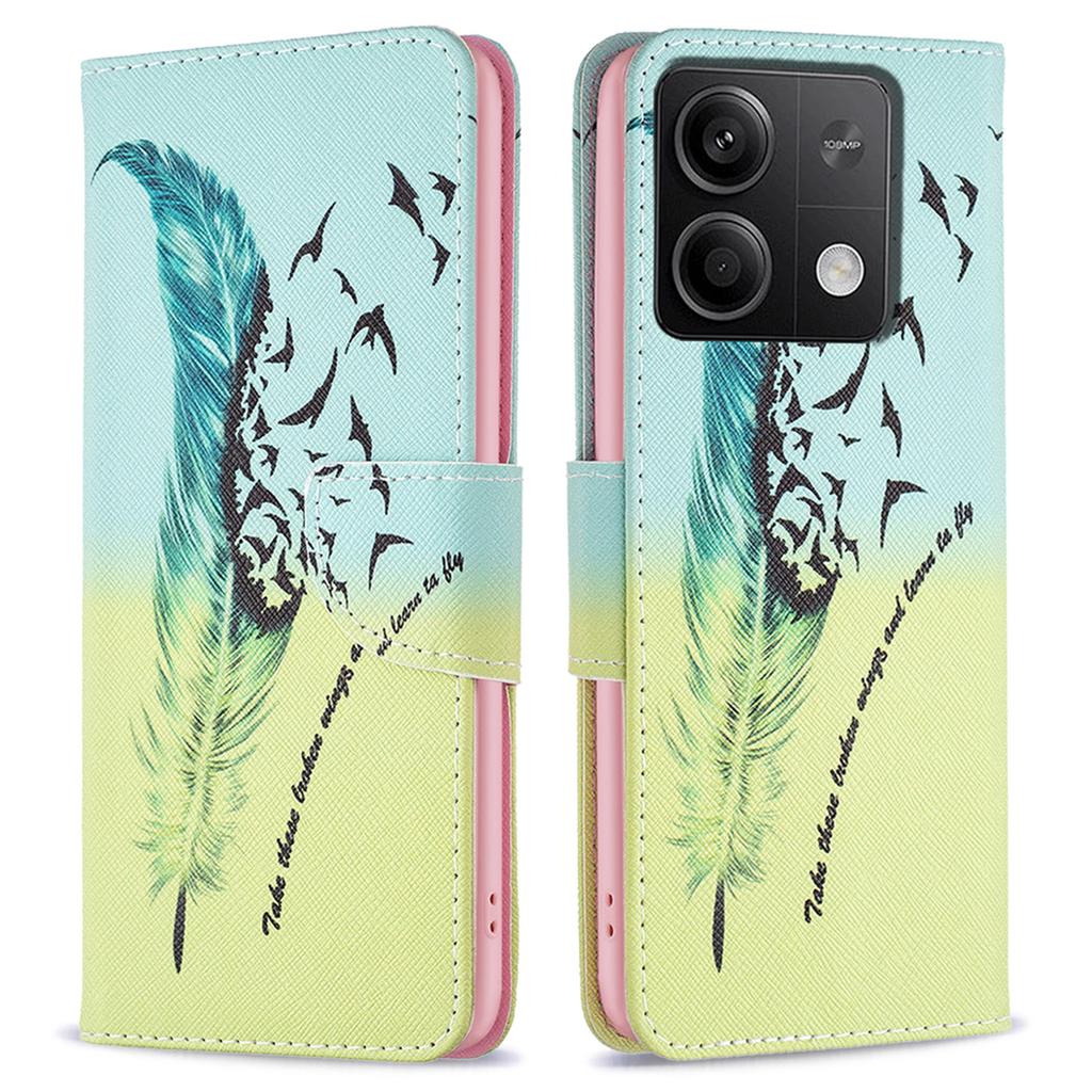 Для Xiaomi Redmi Note 13 5G Чехол из ПУ-кожи с ТПУ внутренней оболочкой, дизайн с печатью узора