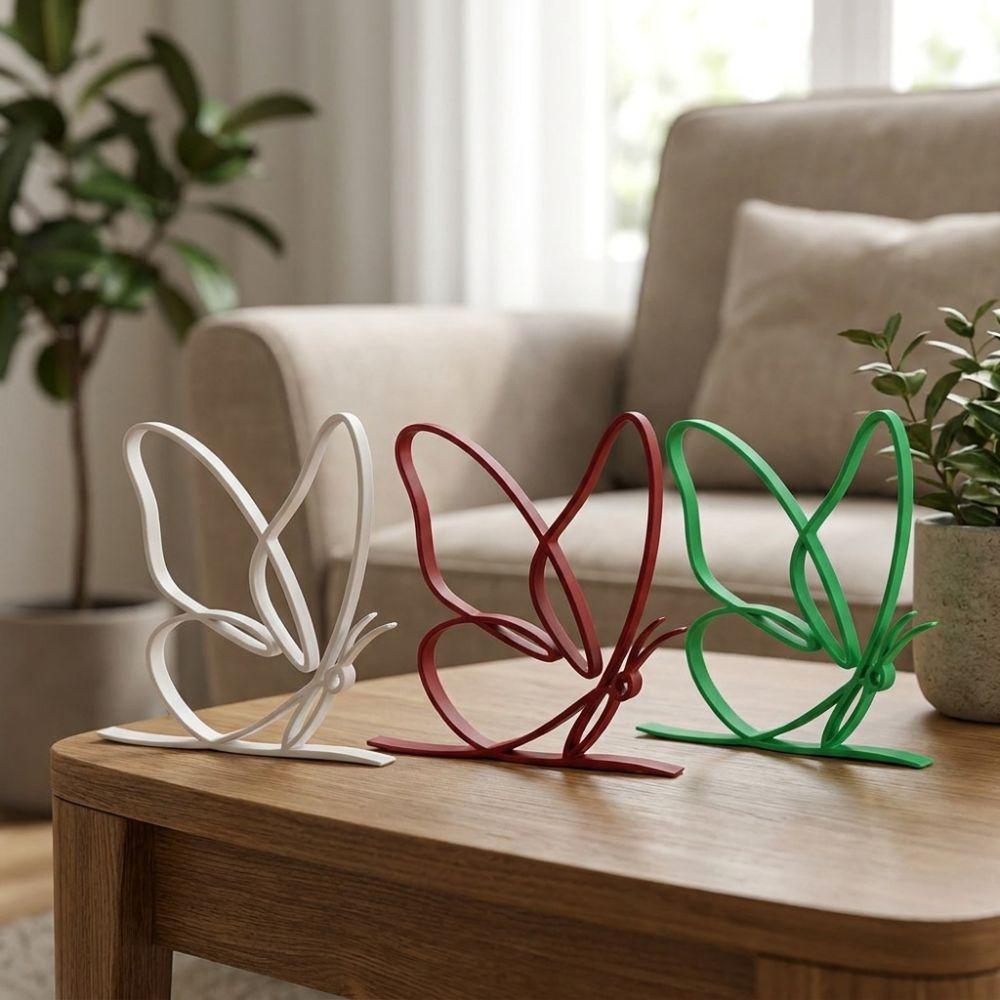 Minimalist Line Art Butterfly Tabletop Sculpture Hollow Line Butterfly Decor Entryway Accent
