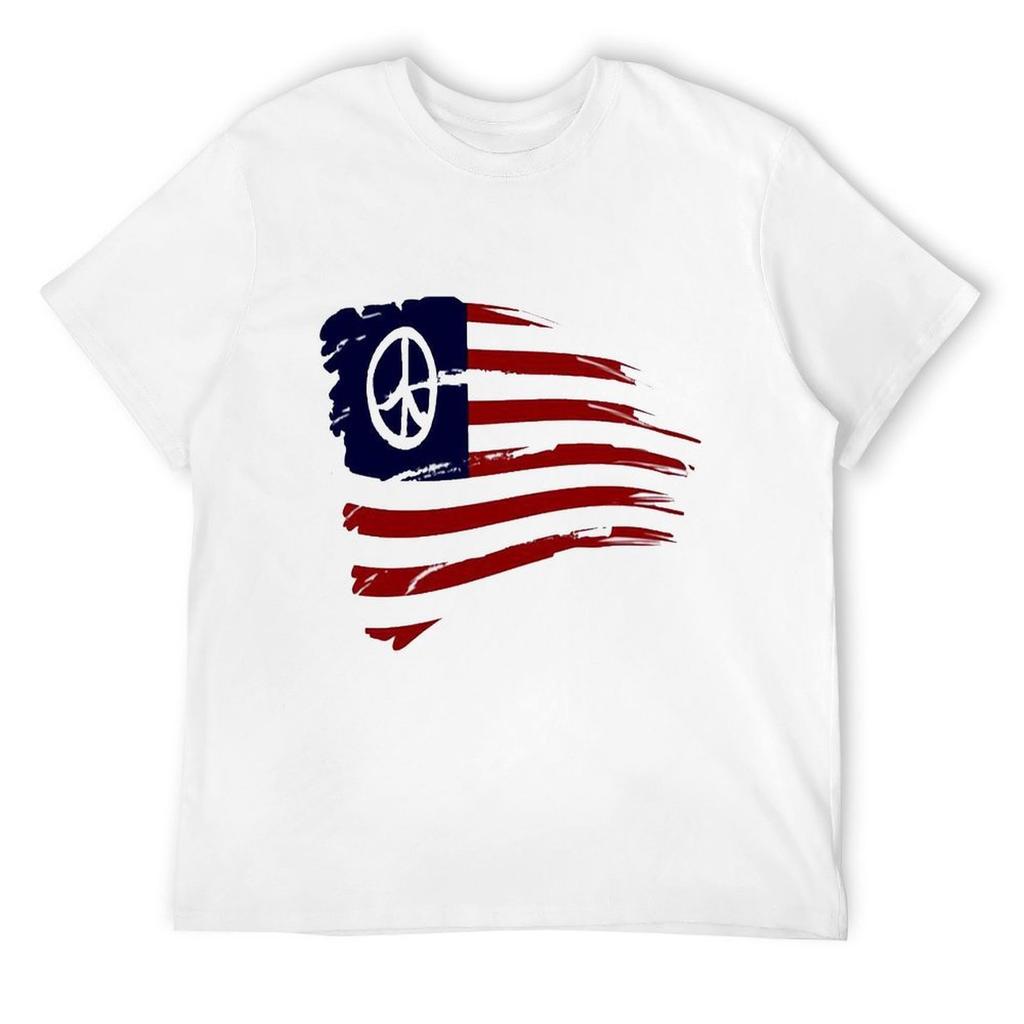 Peace Symbols - American Peace Flag T-Shirt shirts graphic tee street wear tee shirts for men