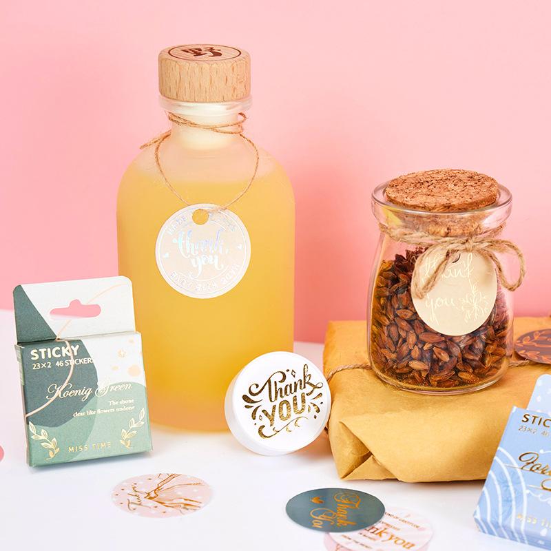 46 шт., наклейка для горячего тиснения, наклейка «Спасибо», наклейка для подарочной упаковки, наклейка для рождественского украшения, наклейка для канцелярских принадлежностей, украшение «сделай сам»