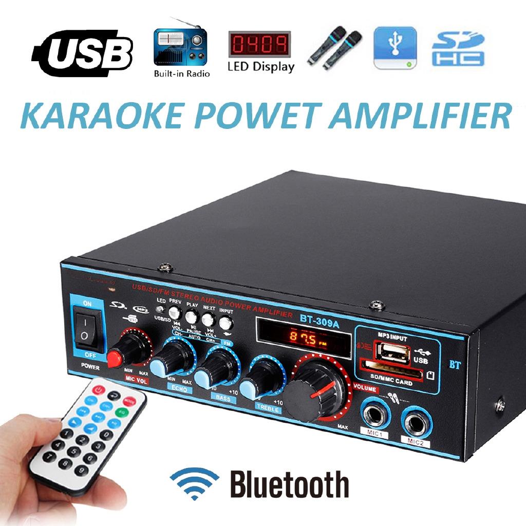 12В/AC 220В Bluetooth FM-радио Автомобильный Домашний Караоке Аудиоусилитель HIFI Аудио Стерео Усилитель мощности
