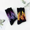 Fashion Hip Hop Hit Color On Fire Crew Sock Red Flame Blaze Power Torch Hot Warmth Street Skateboard