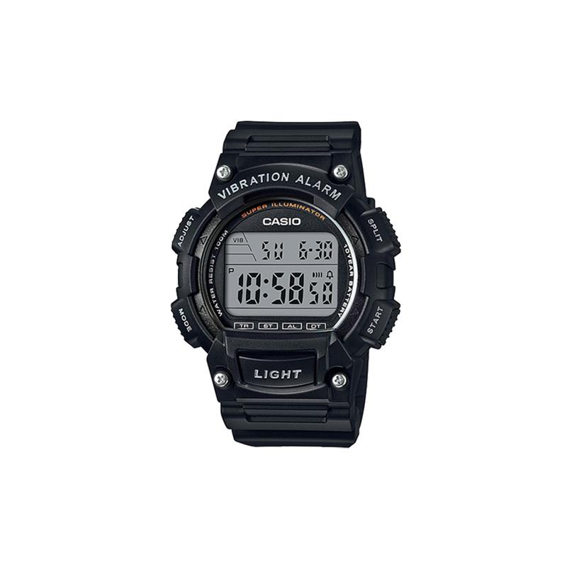 Casio Серия YOUTH - Цифровой дисплей с диском, водонепроницаемость 100 метров, кварцевый механизм, ремешок из смолы, японские и корейские часы, мужские W-736H-1A