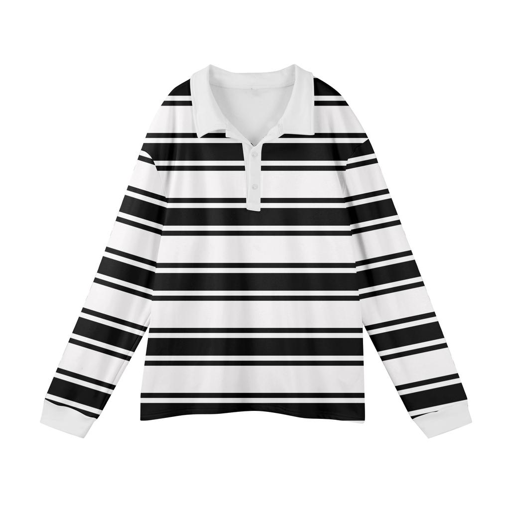 Мужские повседневные топы с длинными рукавами на пуговицах с полосатым принтом