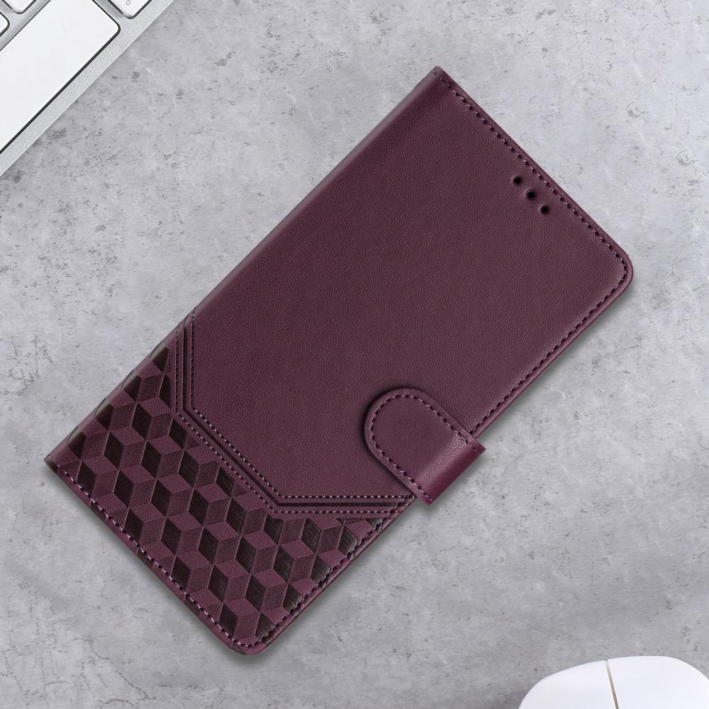 Luxury Honeycomb Texture Phone Case Magnetic Flip Wallet Cover for Honor 90 Lite, 80, 70, 60SE, 20S, 20, 9X, 9