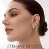 6 Pairs Gold Earring for Women | 14K Gold Plated Hypoallergenic Chain Earring Dainty Huggie Flat Back Earring Stack for Multiple Piercings