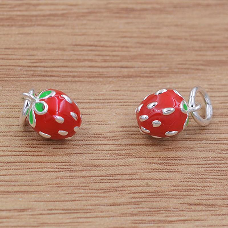 Серьга из стерлингового серебра 925 пробы DIY Аксессуары для изготовления украшений Маленькая красная основа для подвески Шармы для женских украшений Браслеты Аксессуары