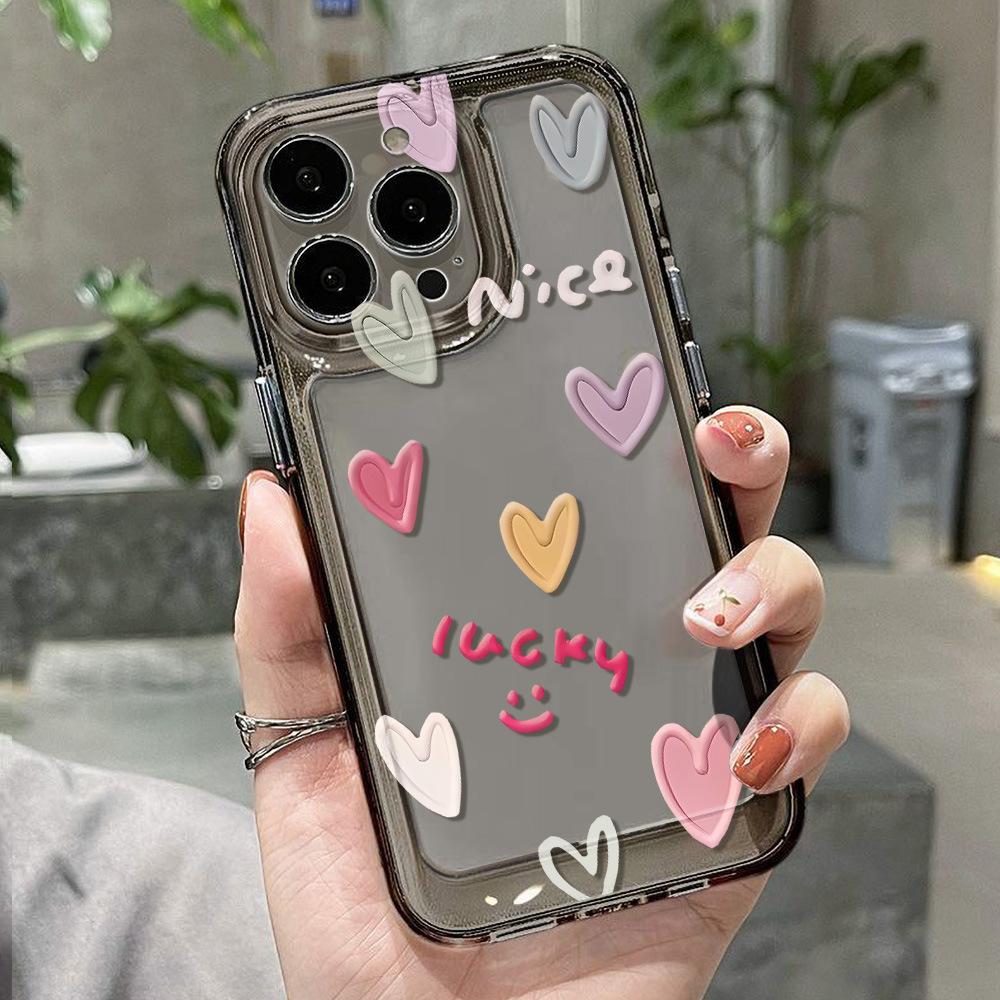 Простой цвет любви подходит для чехла на iPhone17promax space phone case Apple 16 прозрачный 14/15 нишевый