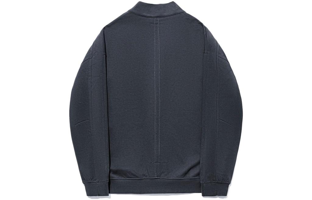 Li Ning Li Ning X Jackie Chan Sweatshirts Unisex Charcoal Black V Neck Moderate Cardigan AWDT663-2