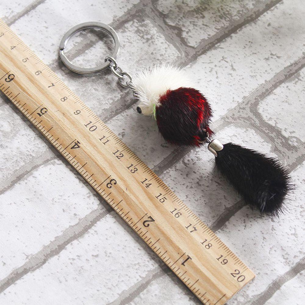 Decor Women Fur Ball Backpack Pom Accessories Car Keyring Keychain Key Chains Mink Fur Key Ring