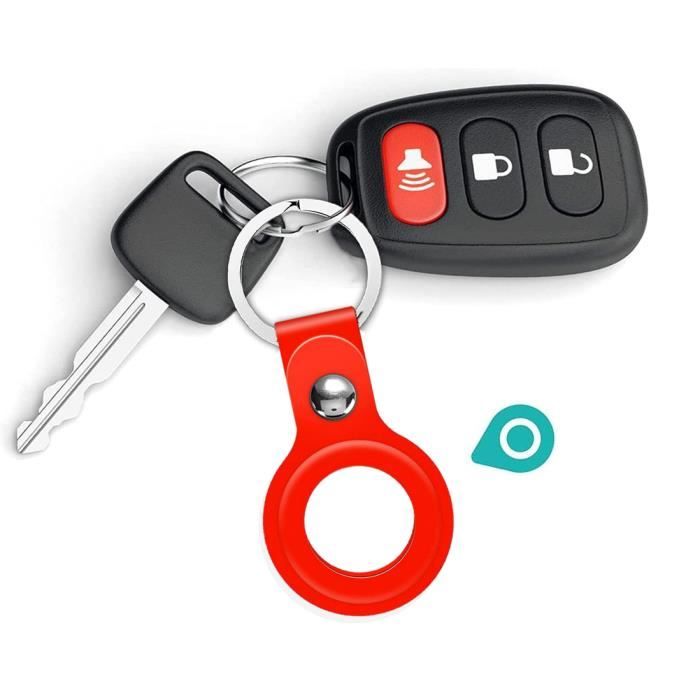 Coque - Phonillico - AirTag 2021 - Silicone Souple - Lot de 2 - Rouge Antidérapante