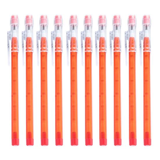 10 шт. прозрачных карандашей, не требующих заточки, складные многоточечные пластиковые карандаши с ластиками для школьного и офисного рисования