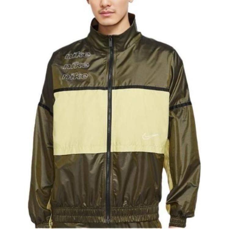 Nike Куртки Мужские Оливково-зеленый Стойка Умеренный Другое CU6390-368