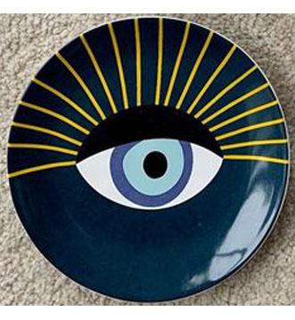 Handmade Devil Eye Plates Wall Plate Colourful Decorative Evil Eye Art Plate Unique Home Bar Living Room Decoration 4 color