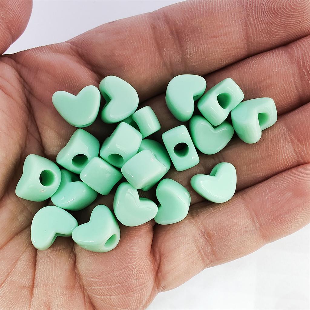 100 шт. 9*11 мм стереоскопическое сердце браслет ожерелье кулон изготовление ювелирных изделий DIY для свободных бусин ярких цветов