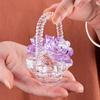 Crystal Art Crystal Flower Basket Figurines Beautiful Car Ornaments  Wedding