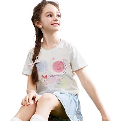 ASK JUNIOR Девочки Нано Лед Фарфоровый Хлопок Короткий Рукав Футболка