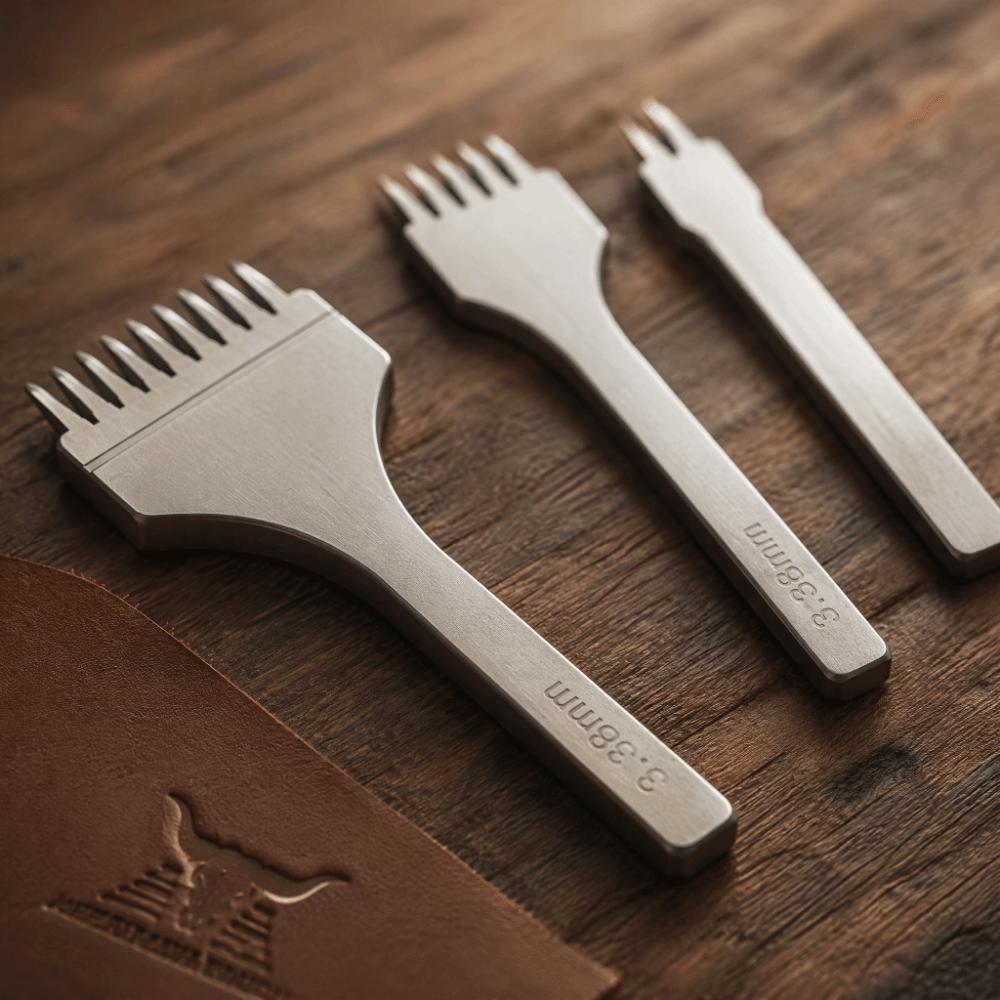 3pcs High-Strength Steel Build Leather Stitching Chisel Handwork Stitch Set For Wallet Craft