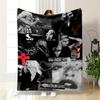 Lady Gaga Themed Warm Blanket with Edgy Black Design Flannel Blanket for Bedroom, Living Room, Sofa, and Nap