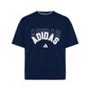 adidas Двухслойный пуловер Мягкая футболка с круглым вырезом Унисекс Топы KX0515