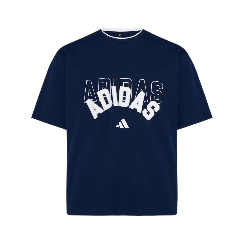 adidas Двухслойный пуловер Мягкая футболка с круглым вырезом Унисекс Топы KX0515