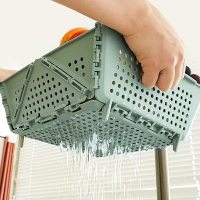 Yousheng Складной дуршлаг Складная корзина для слива с ножками для опоры Безопасный для посудомоечной машины Кухонный пищевой дуршлаг для фруктов овощей пасты