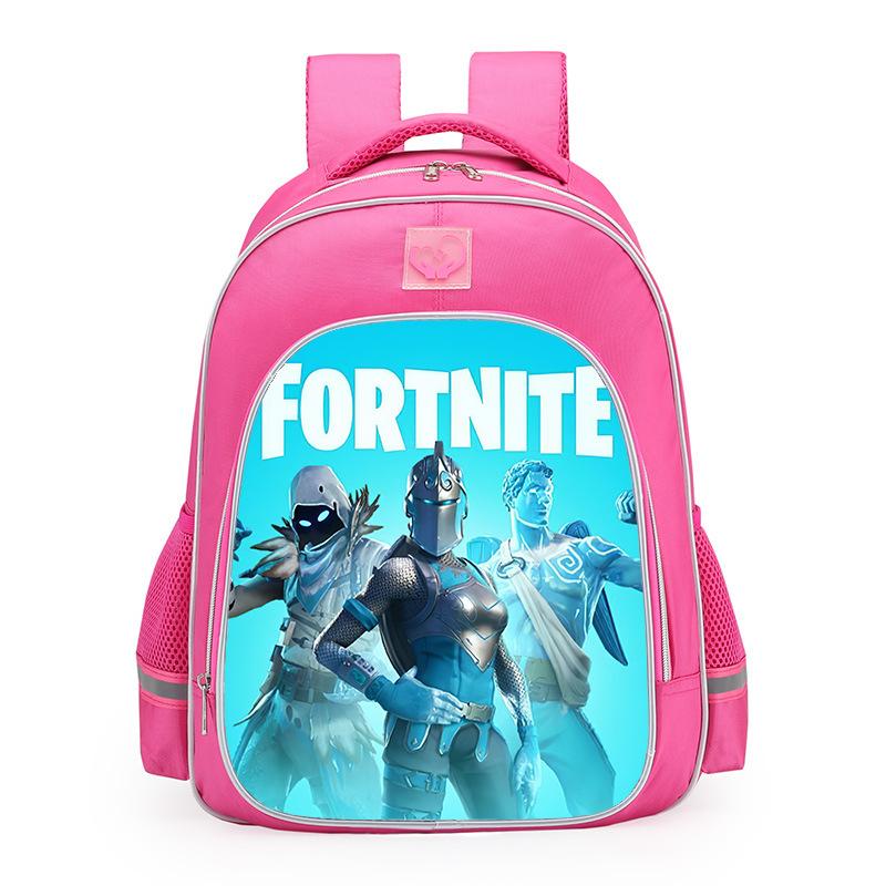 Игровой Мультяшный Рюкзак Флуоресцентный Синий Fortnite Принт с Буквами Водонепроницаемый и Износостойкий Ученик Начальной Школы Светоотражающий Школьный Ранец