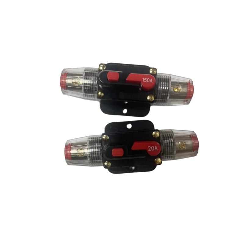Automotive Marine Manual Reset Circuit Breaker 20-150A Waterproof Inline Fuse Holder for DC12V 24V Power Protection