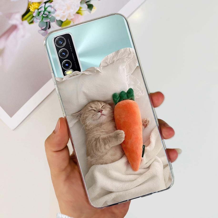 Для Vivo Y11s Y12s Чехол V2028 V2026 V2033 Популярный Цветок Прозрачная Силиконовая Задняя Крышка Для Vivo Y20 Y20i Y20s V2029 V2027 V2032 Funda