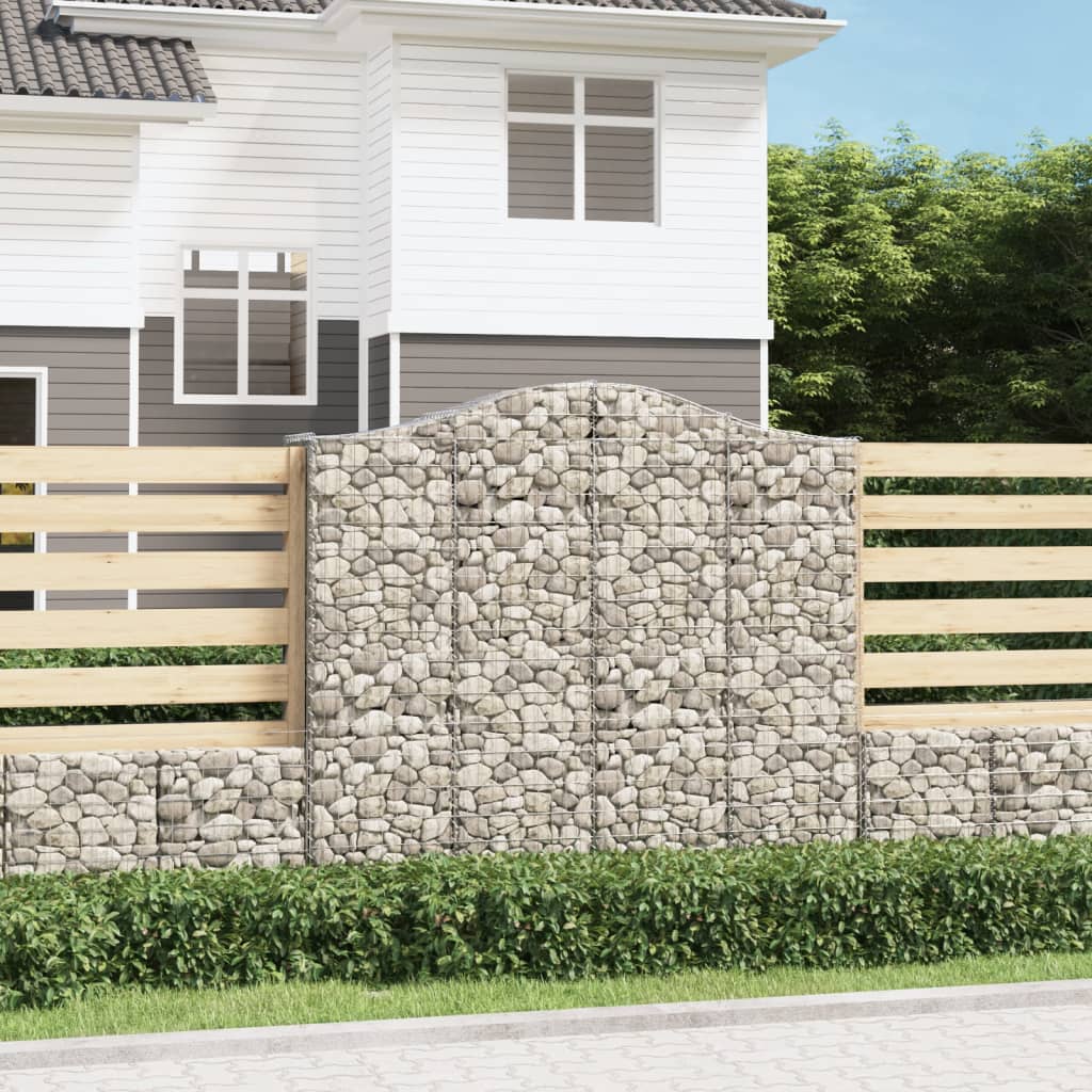 Gabion Baskets with High Arch 3 pcs 200x50x180 200 cm Galvanized Iron