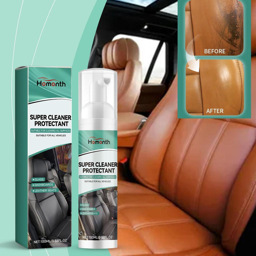 Homonth Multi-Purpose Car Seat Cleaner Deeply Removes Stains and Prevents Fading, Discoloration and Cracking On a Variety of Surfaces.