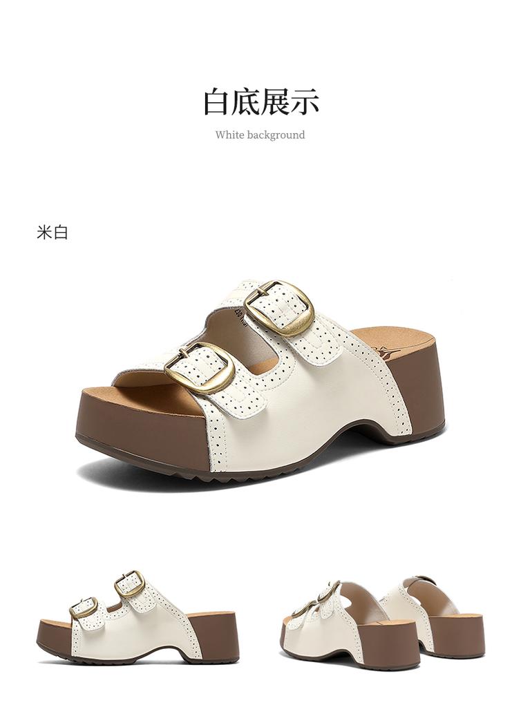Senda Haken Women's 2026 Summer New Double Buckle Casual Thick Soled Sandals