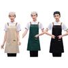 Kitchen Apron Splashproof Design Comfort Adjustable Strap Workwear Bib Apron with Pockets For Cooking And Servers