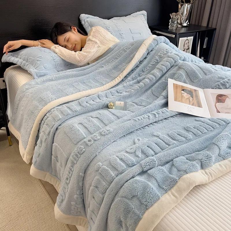 1PC New Winter Blanket for Bed Soft Fluffy Sofa Blankets Warmth Cozy Four-season Versatility Blankets for Beds Sofa Nap Blanket
