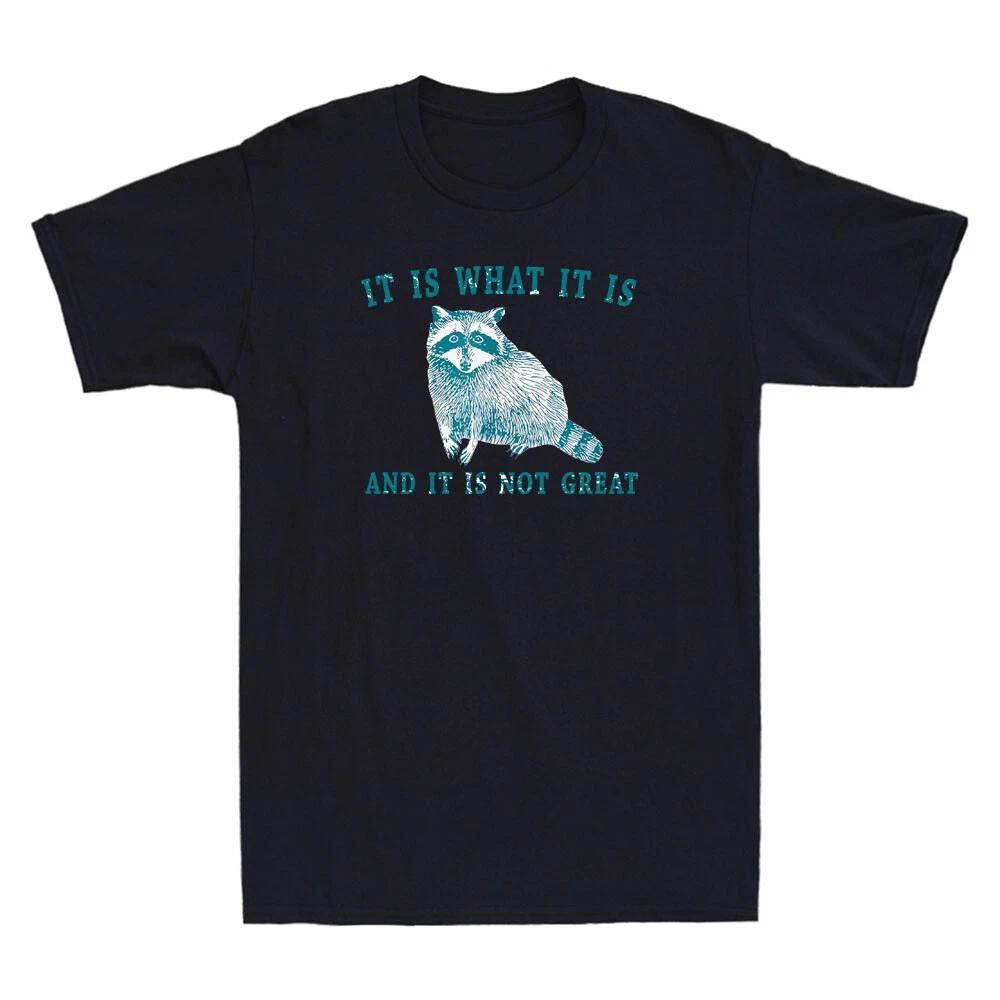 It Is What It Is And It Is Not Great Funny Raccoon Meme Sarcastic Unisex T-Shirt