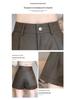 Women's High Waist PU Leather Shorts: Slim, Casual, Wide-Leg Design for Spring, Autumn, and Winter.