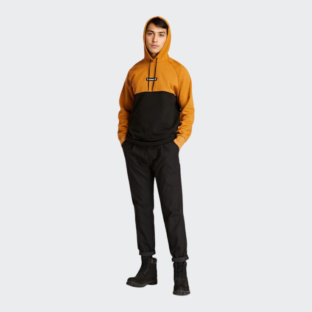 Timberland Logo Embroidered Color Block Casual Hoodie Men Hoodies Wheat A22KQ-P57