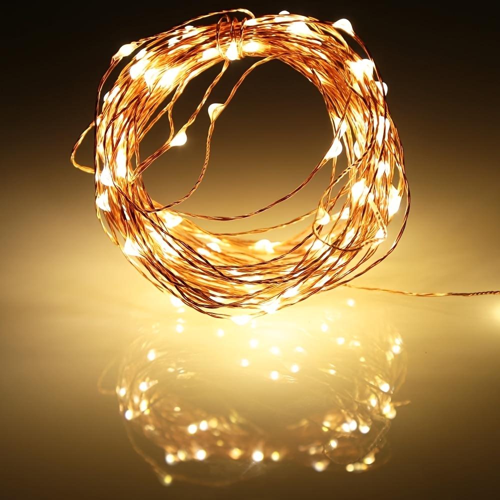 LED fairy lights with battery box, copper wire string, 2/5/10 meters, for holiday outdoor lighting, Christmas tree, wedding, and party decorations