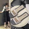2024 Summer New External Wearing Slippers Women's Roman Style Fashion Buckle Flat Bottom Women's Fashion Slippers