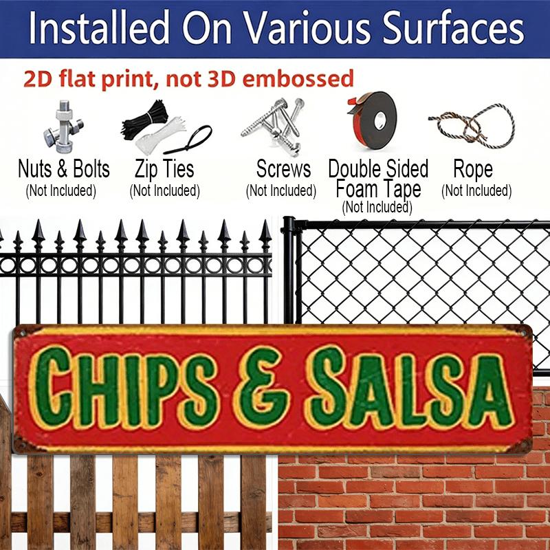 1pc Vintage "Salsa" Metal Aluminum Sign 15.7×3.94inch, Rustic Wall Art for Mexican Kitchen Restaurant Porch Garden Bar, Ideal Decor & Gift